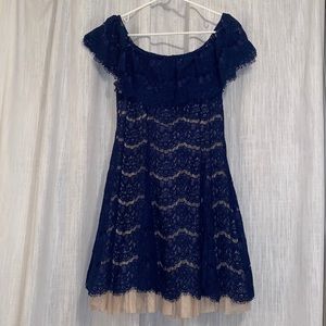 blue lace dress